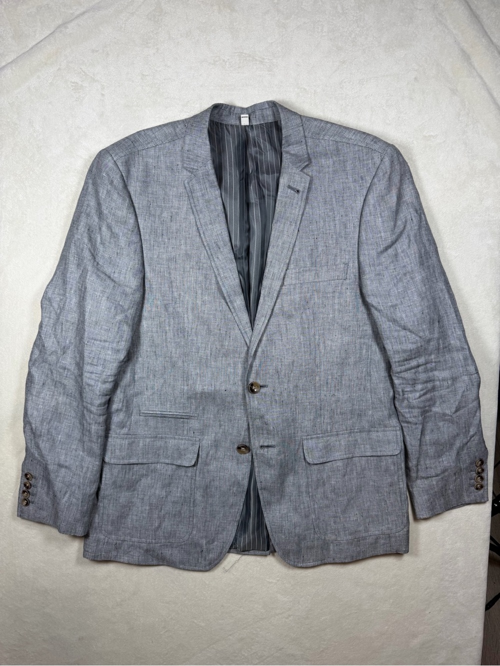 100% Linen Baird McNutt Murano Large Light Gray Sport Coat - Modern Notch Lapel